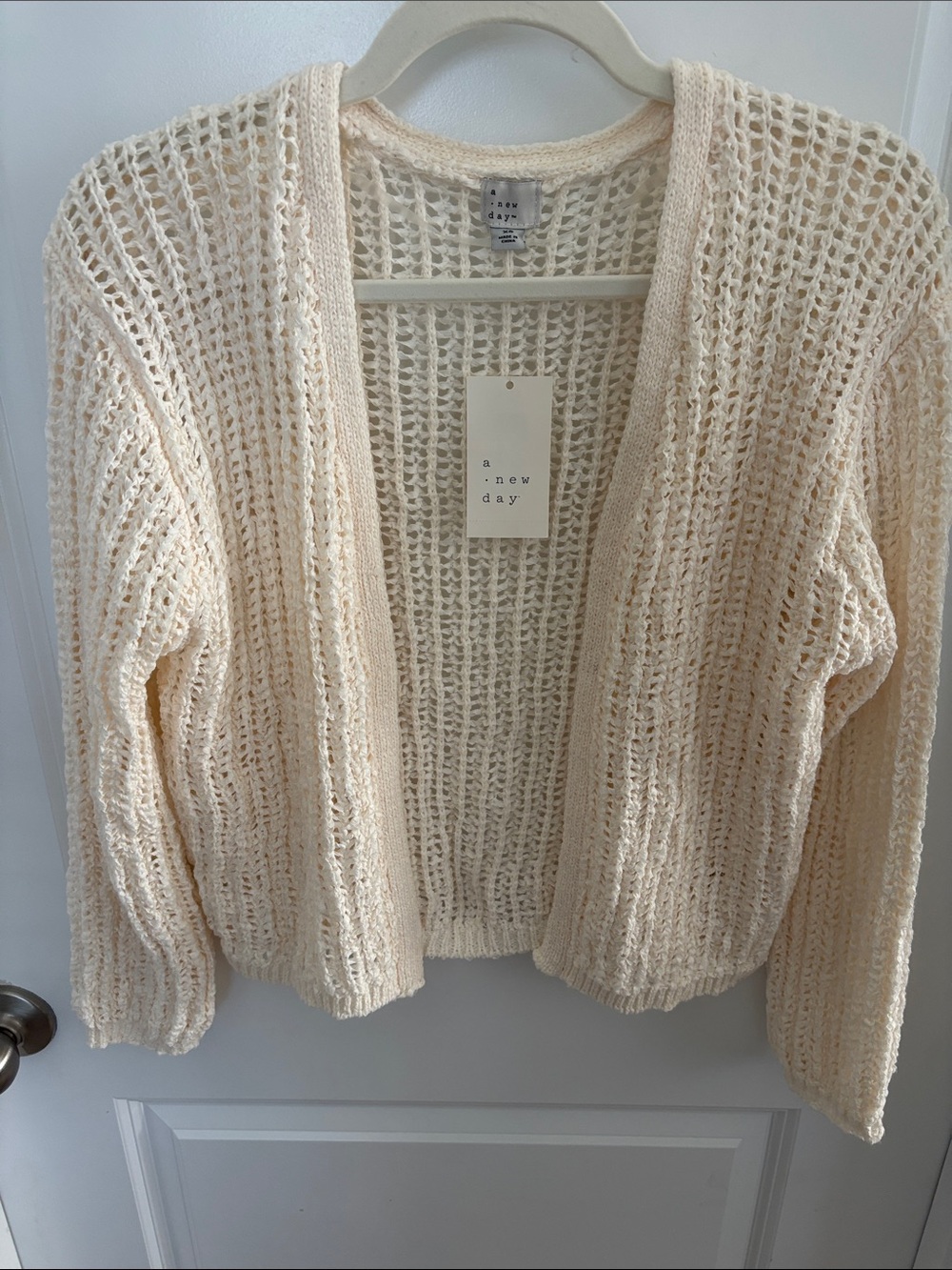 Cream Open-Knit Lightweight Cardigan / NWT